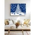 thumbnail image 5 of Winter Christmas Tree Canvas Print Wall Art Blue Christmas Ball Snowflake Pictures Painting Morden Artwork for Living Room Bedroom, Ready to Hang - 12"x16", 5 of 6