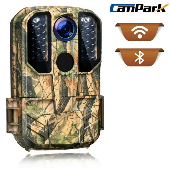 CAMPARK WiFi Trail Camera 24MP 1296P Bluetooth Game Hunting Deer Camera Night Vision Waterproof IP66 Motion Activated