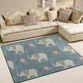 thumbnail image 2 of 5'3" x 4' (63 x 48 inch) Area Rug, Pad Elephants in Pastel Colors Nursery Rugs Floor Mat for Kids Playing Room Living Room Bedroom, 2 of 6