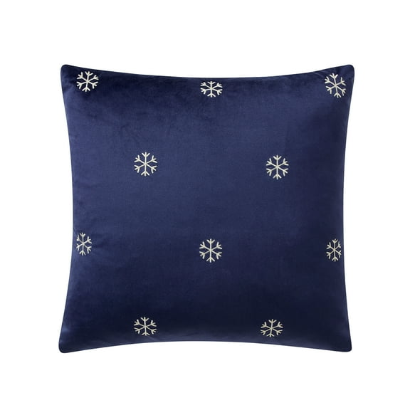 My Texas House 18" x 18" Blue Velvet Snowflake Decorative Pillow Cover