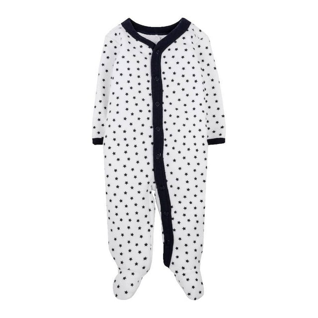 Mameluco Baby Creysi One For You Niño 6M Estampado de Estrellas Marino con Blanco