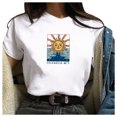 thumbnail image 3 of Puntoco Moda Mujer Casual Luna Sol Letra Estampado Sin Mangas O-Cuello Camiseta Blusa Puntoco Puntoco-8048, 3 of 9