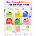 thumbnail image 2 of Transparent Glitter Sticky Notes, 480 Sheets Cute Shimmer Sticky Notes for Journaling, Reading & Planning,Pink 1PCS, 2 of 2
