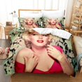 thumbnail image 2 of Juego de cama Marilyn Monroe, funda nórdica a la moda, edredón, ropa de cama, tamaño doble, tamaño individual, decoración de dormitorio, 2 of 2