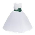 thumbnail image 2 of Ekidsbridal Girl Communion Flower Girl Dress - Floral Lace White Heart Cutout with Tiebow 172T-A (Size: 2-14), 2 of 3