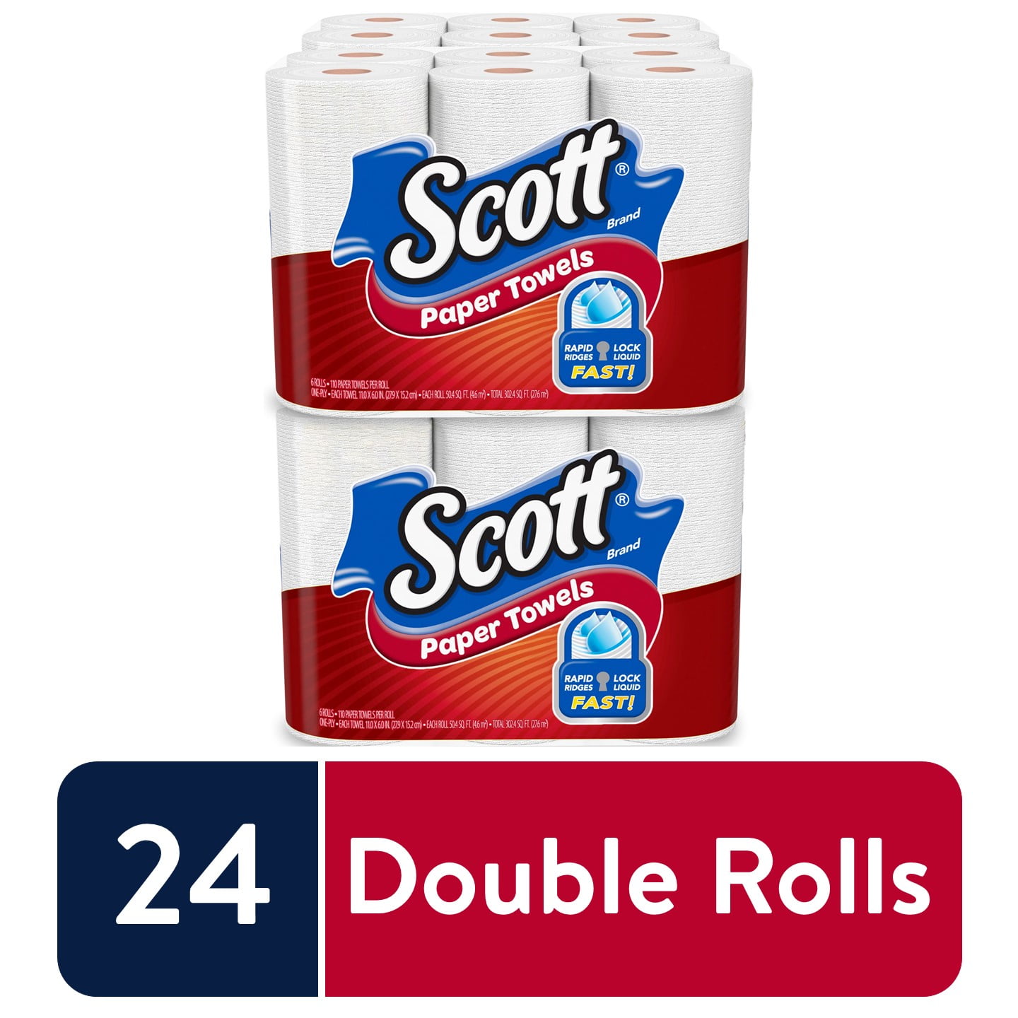 Scott Paper Towels, ChooseASheet, 24 Double Rolls (=48 Regular Rolls