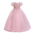 thumbnail image 3 of Girls Dress Color Mesh Dress Long Sequin Children's Skirt Girls Piano Host Costumes#323, 3 of 4