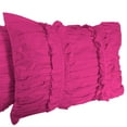 thumbnail image 3 of 2 Piece Ruched Ruffle Pattern Solid Hot Pink European Pillow Shams, (European 20x20 Pillow Cover), 100% Egyptian Cotton, 800 Thread Count, European Size, 3 of 3