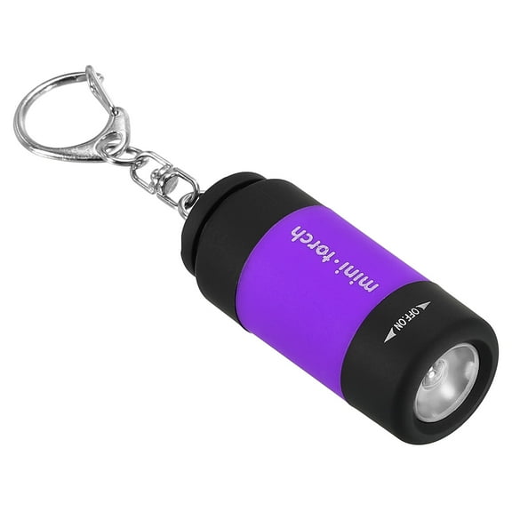 Uxcell 2.1" Mini Rechargeable LED Keychain Flashlight USB Charging Purple