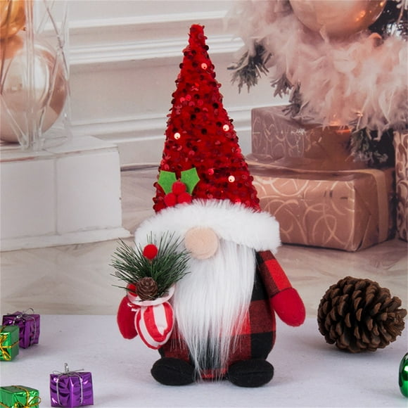 Christmas Gnomes Plush Handmade Santa Plush Gnome, Home Tabletop Ornaments Christmas Gnome Plush Knitted Faceless Doll Handmade Christmas E-lf Decoration New Year Gifts Xmas Decor For Home