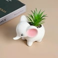 thumbnail image 3 of Cute Animal Elephant Shaped Ceramic Succulent Cactus Air Plant Flower Pots Planters-Plant Not Included (Pink&White), 3 of 13
