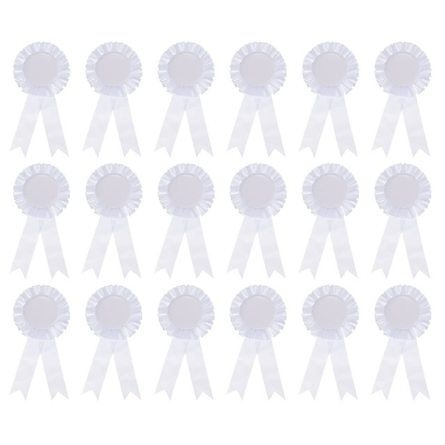 Unique Bargains Blank Award Ribbon, Rosette Ribbon Honorable Prize Recognition Ribbon, White, 18Pack