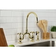 thumbnail image 4 of Kingston Brass KS7792TXBS French Country Bridge Kitchen Faucet with Brass Side Sprayer, Polished Brass, 4 of 8