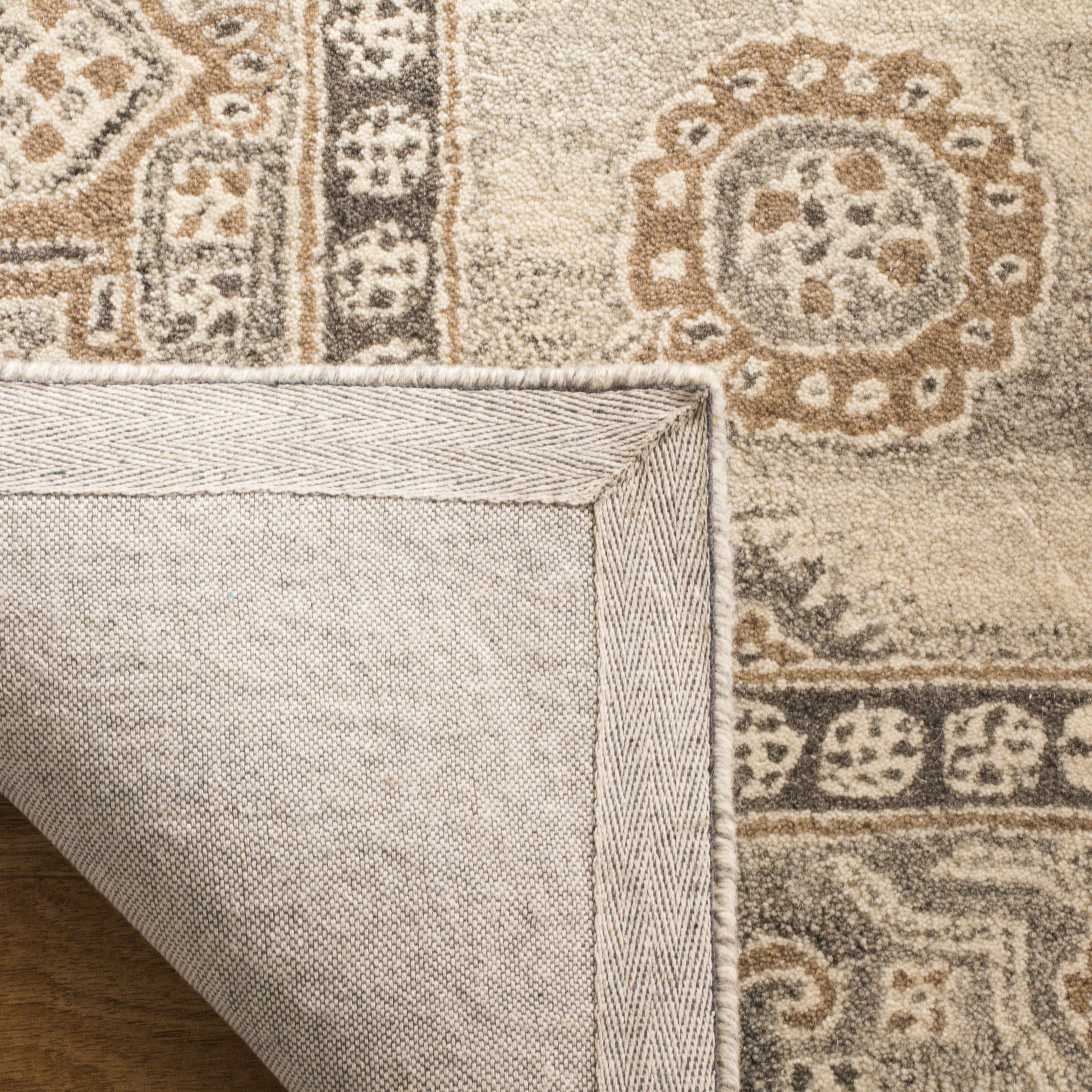SAFAVIEH Wyndham Keighley Geometric Wool Area Rug, Light Grey, 8' x 10'