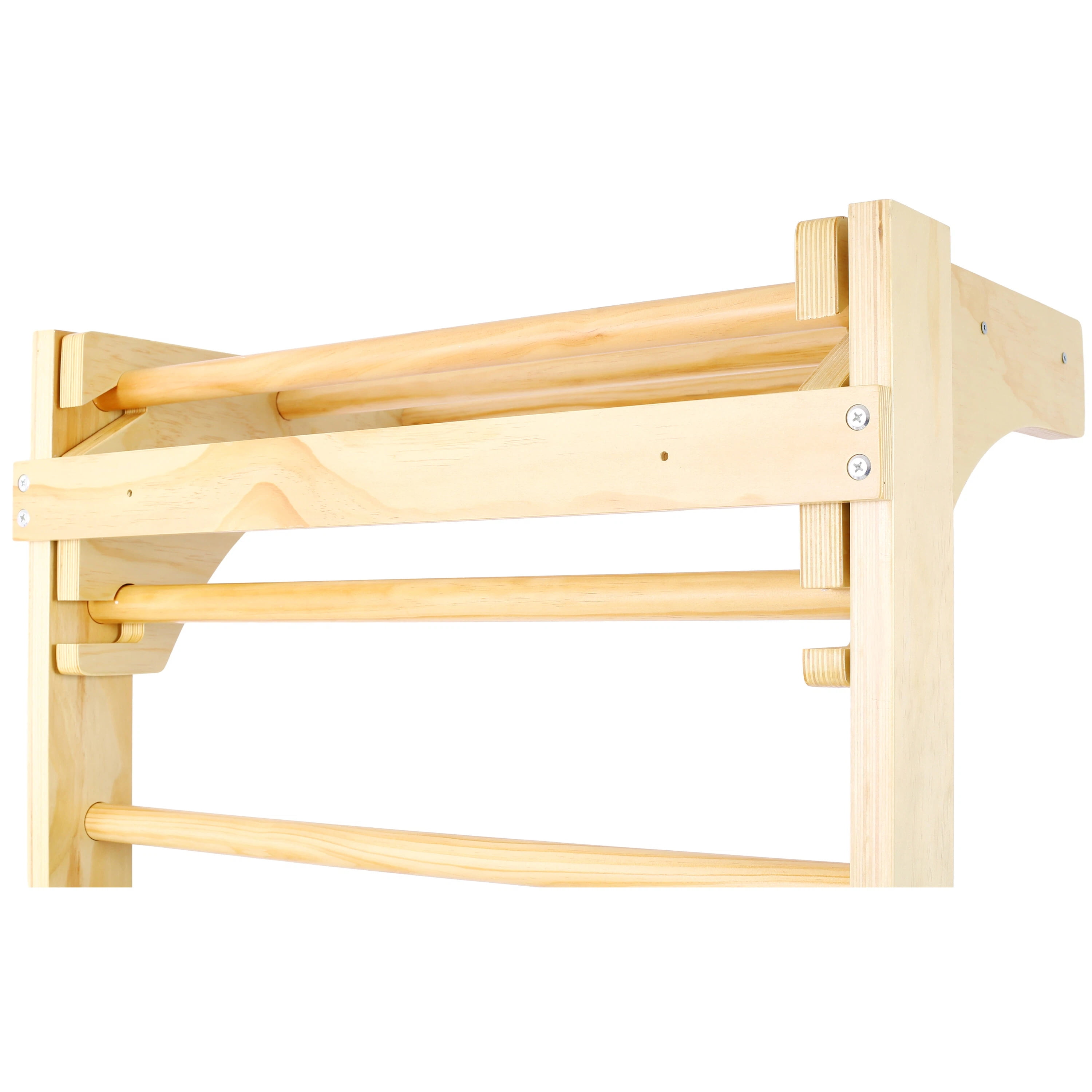 LuckyNote Swedish Ladder Stall Bars with Adjustable Pull Up Bar, 86.6“ H Wooden Wall Mounted Gym for Home, Physical Therapy, Gymnastics & Strength Training