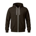 thumbnail image 4 of Fnooota Mens Zip up Hoodies, Drawstring Lightweight Casual Long Sleeve Fall Jackets with Pockets Brown Size 2XL, 4 of 5