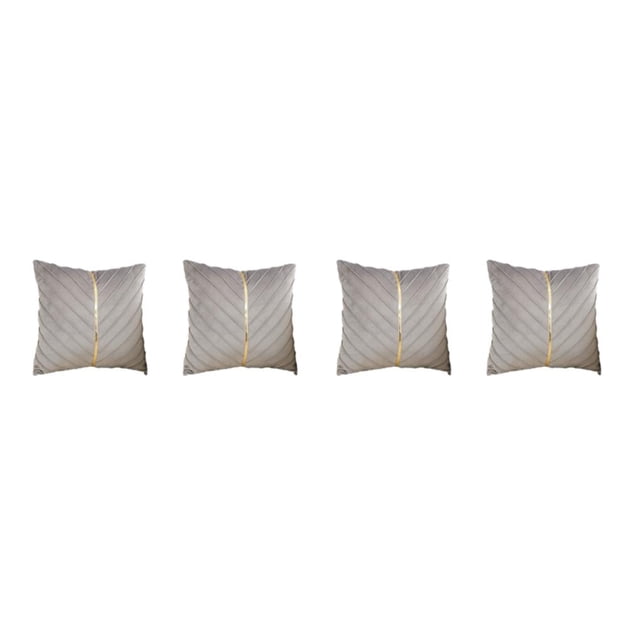 Maytalsory 2x Stylish And Luxurious Ambiance Velvet Cushion Cover Symmetrical Gold Thread grey 2Set
