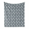 thumbnail image 1 of African Soft Flannel Fleece Throw Blanket, Monochrome Abstract Pattern with Clothed Girl, Cozy Plush for Indoor and Outdoor Use, 50" x 60", Dark Slate Blue White, by Ambesonne, 1 of 6
