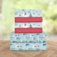 thumbnail image 3 of Elegant Comfort Soft 6-Piece Bed Sheets Set High-Quality Microfiber, Wrinkle & Fade Resistant, Holiday Pattern, Twin XL, Silver Snowman, 3 of 5