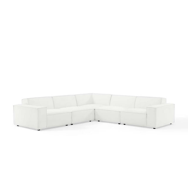 Modway Canapé Sectionnel Moderne en Tissu Rembourré 5 Pcs Blanc