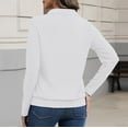 thumbnail image 4 of Polo Shirts for Women Long Sleeve V Neck Banded Bottom, Casual Collared Tops Golf Tunic Blouses White M, 4 of 4
