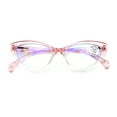 thumbnail image 2 of Women Cat-Eye Progressive Reading Glasses - Clear Zero Power on Top - No Line - UV Blue Blocker 191 +1.75, 2 of 4