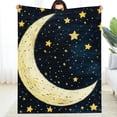 thumbnail image 2 of Creowell Moon Stars Card Flannel Blanket Soft Warm Multi-Purpose 3 Sizes 50x60in, 2 of 7