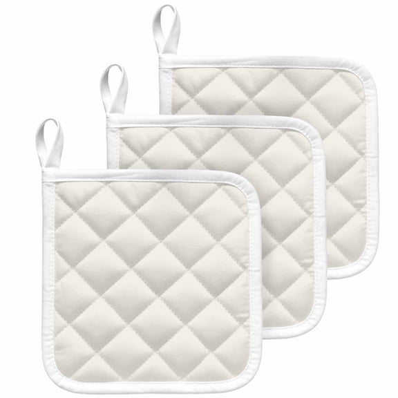 Pure Apricot Pot Holders for Kitchen Heatproof Potholder, 3 Pack Simple Solid Color Hot Pads Multipurpose Oven Pads Cloth Potholders Trivet for Cooking Baking