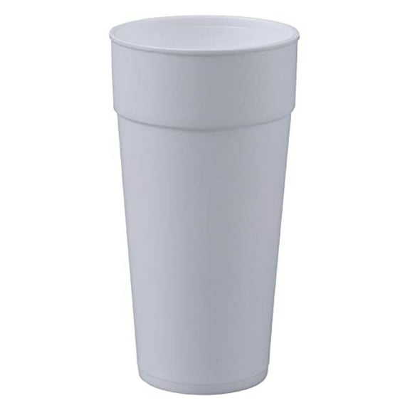 24 oz Foam Cups - Hot & Cold Disposable Cups, 100 Count - Styrofoam Cups for Coffee, Tea, Beverages - Insulated, Lightweight, Space Saving