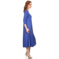 thumbnail image 3 of Women's Casual Basic Comfy 3/4 Sleeve Flare A-line Midi Long Maxi Dress, 3 of 6