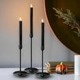 thumbnail image 6 of Black Flameless Taper Candles Flickering, NO Remote, 7 Inches Battery Operated, 6 Pcs Realistic Electric LED Candlesticks Made of Plastic for Halloween Party Home Decor, 6 of 9