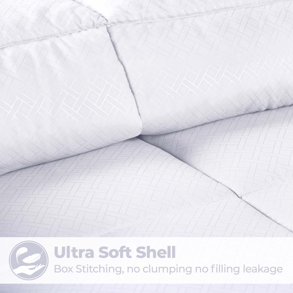 Superior Basketweave Plush Down Alternative Comforter, Twin XL, White