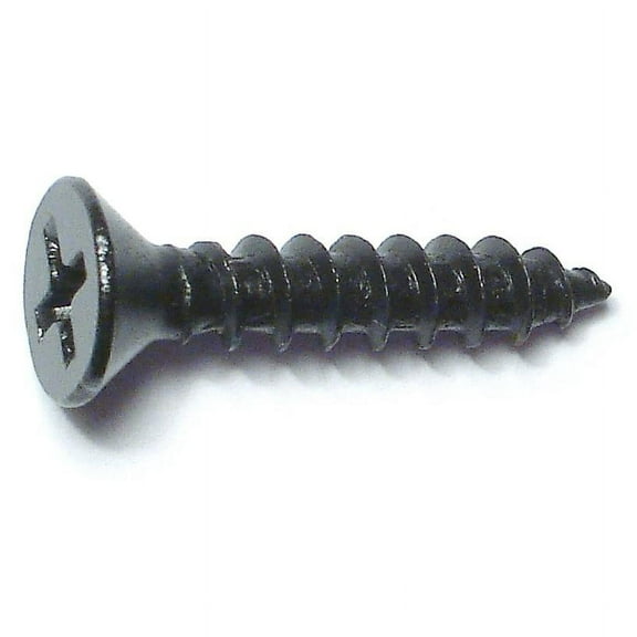 #10 x 1" Black Steel Phillips Flat Head Sheet Metal Screws (12 pcs.)