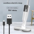 thumbnail image 5 of Fregona eléctrica recargable inalámbrica Lazy para barrer y fregar el hogar, máquina todo en uno, artefacto giratorio para limpiar y fregar, color blanco, 5 of 5