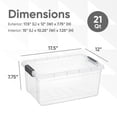 thumbnail image 2 of Superio Clear Storage Boxes with Lids, Plastic Container Bins for Organizing, Stackable Crates, BPA Free, Non Toxic, Odor Free, Organizers for Home, Office, School, and Dorm, 21 Quart, 2 Pack, 2 of 9