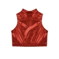 thumbnail image 4 of Oyolan Kids Girls Sleeveless Mock Neck Tank Top Modern Ballet Dance Gymnastic Sports Bra Dancewear Red 10, 4 of 7