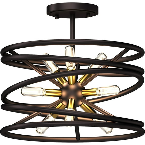 Volume Lighting V3129-79 16" Wide Semi-Flush Sputnik Ceiling Fixture - Antique Bronze /
