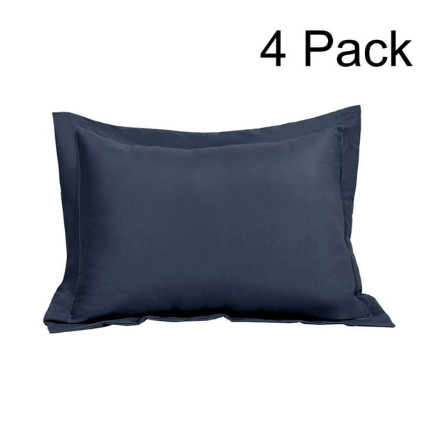 4 Pack Pillow Shams Soft 1800 Microfiber Oxford Pillowcases Navy ...
