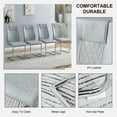 thumbnail image 3 of Light Gray Faux Leather Dining Chairs with Metal Legs Set of 8, Living Room Chairs with Padded Seats,Side Chairs for Kitchen and Bedroom, 3 of 7