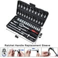 thumbnail image 4 of Bourvill 46-Piece 1/4 inch Drive Socket Wrench & Set, Black Finish, 46-Piece, 4 of 13