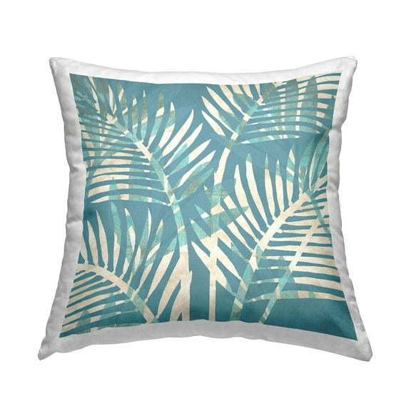 Stupell Industries Tropical Palm Leaves Decorative Printed Throw Pillow, 18 x 18