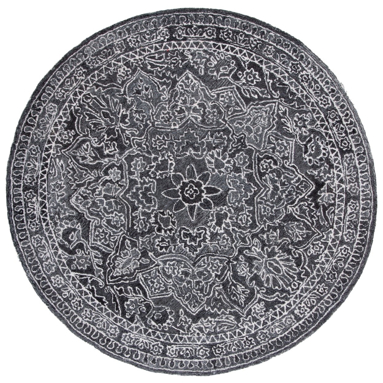 SAFAVIEH Marquee Jone Medallion Area Rug, Black/Ivory, 6' x 9'