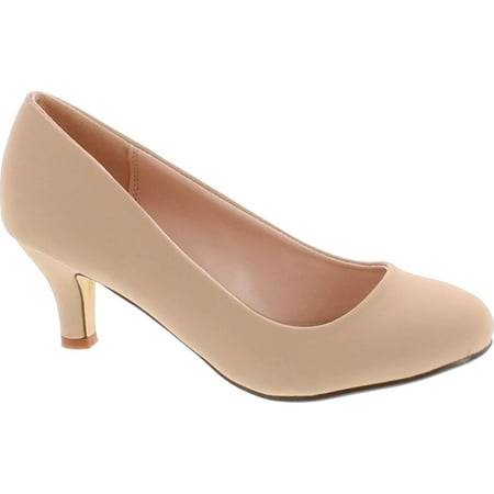 

Bonnibel Wonda-1 Womens Round Toe Low Heel Glitter Dress Pumps Nude Nubuck 7
