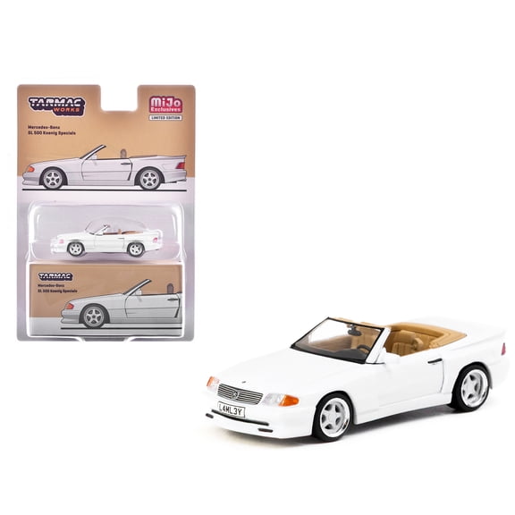 Mercedes-Benz SL 500 Koenig Specials Convertible White "Global64" Series 1/64 Diecast Model by Tarmac Works