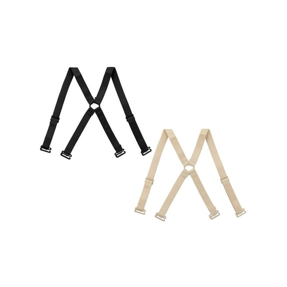 INSPIRE CHIC Women's Cross Back Underwear Bra Shoulder Straps Skin Color 1 Black