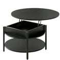 thumbnail image 6 of GUNAITO Round Lift Top Small Coffee Table with Storage Modern Farmhouse Center Table with Shelf Small Circle Table for Living Room,Black, 6 of 7
