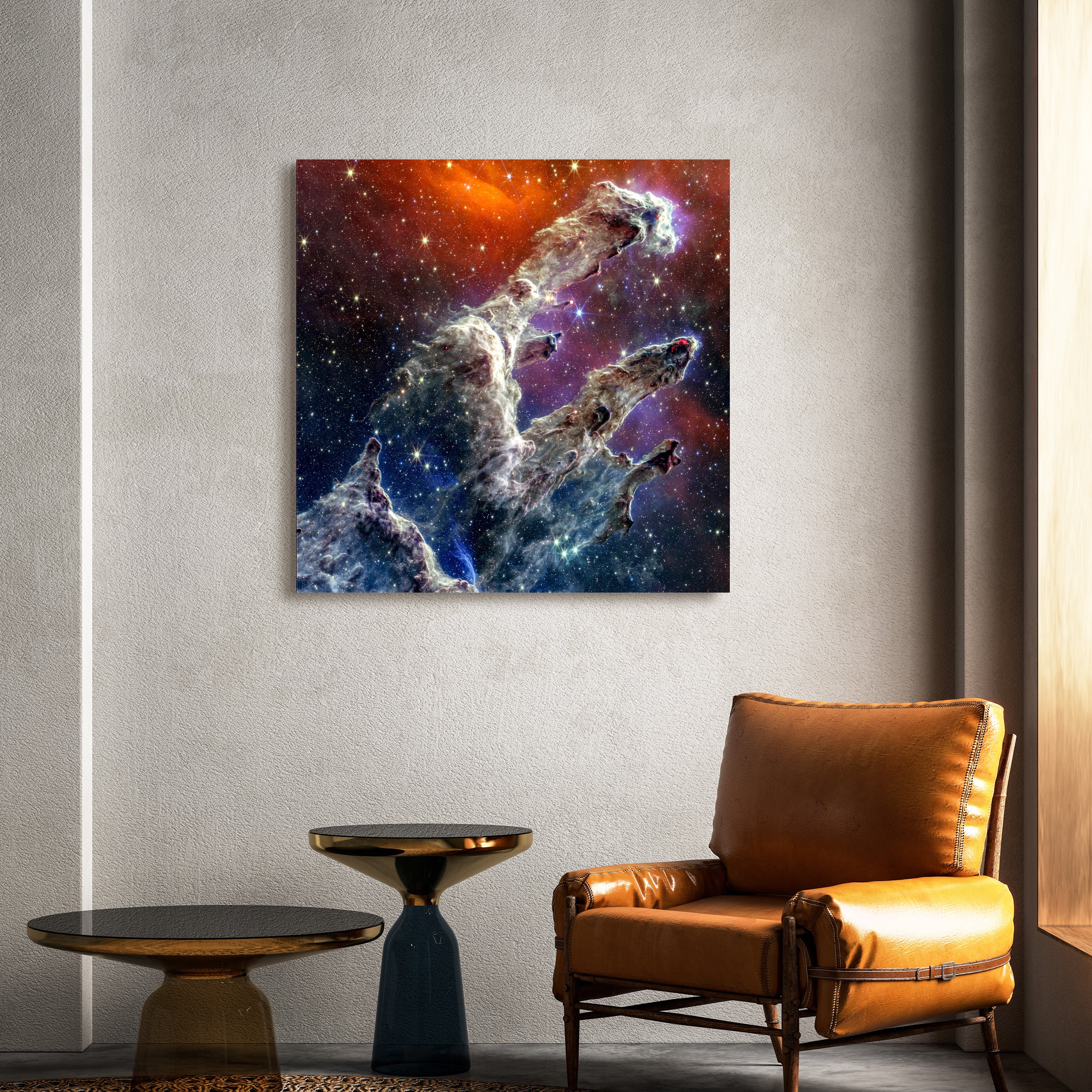 "Eagle Nebula: Pillars of Creation" Frameless Free Floating Reverse Printed Tempered Glass Wall Art