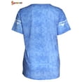 thumbnail image 4 of Spencer Women's Tie Dye Print Short Sleeve T-Shirt Round Neck Summer Casual Loose Blouses Tunic Tops Plus Size "Blue, 2XL", 4 of 6