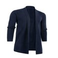 thumbnail image 1 of Men Cardigan Sweaters Solid Color Shawl Collar Long Sleeve Knitted Fall Casual Long Cardigan, 1 of 5