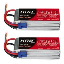 2pcs HRB 6S 6200mAh 22.2V LiPo Battery EC5 for RC Helicopter Airplane Drone Plane Truck